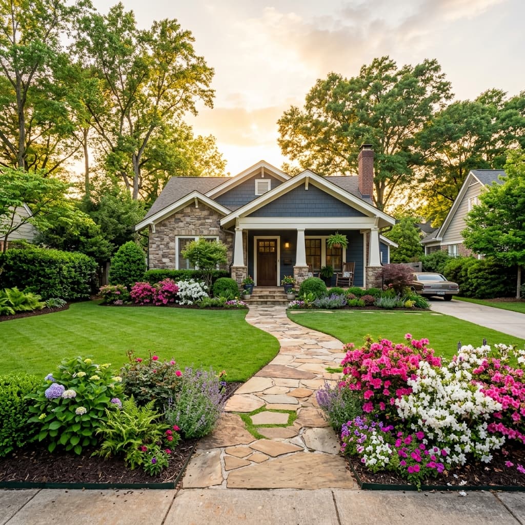 Beautifully landscaped residential home in Concord, NC